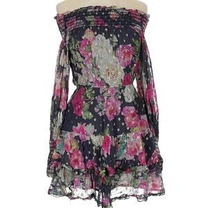 Rococo Sand Avar Mini Dress Women's Large Floral Off-The-Shoulder Flowy NEW